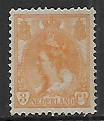 Netherlands stamps 1899 NVPH 56P Plate Error MLH VF / CAT VALUE $150 - Image 1 of 2