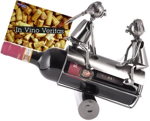 BRUBAKER Bottle Holder Couple on a Seesaw - Metal Rocker with Bottle Stand - Picture 1 of 10