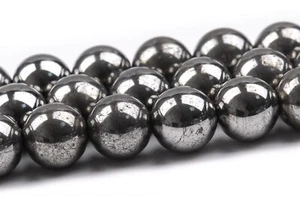 Cuentas de pirita de hierro natural genuino de 8 mm grado AAA cuentas redondas sueltas - Imagen 1 de 4
