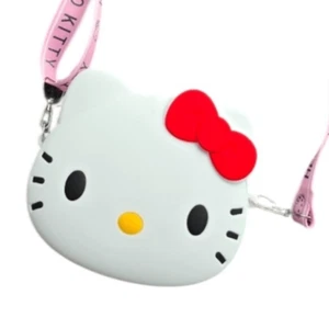 Sanrio Hello Kitty Mini Crossbody Bag - White with RARE PINK STRAP NEW - Picture 1 of 7