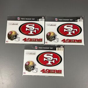 San Francisco 49ers Team Magnet Set Fridge NFL Football Red Gold 4 Pack LOT OF 3