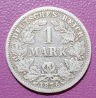 1 Mark Stück 1876 G Deutsches Reich Reichsadler alte Silber Münze Kaiserzeit