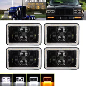 4PCS 4x6" LED Headlights Hi/Lo Sealed Beam Bulb Headlamps For Chevrolet Camaro - Foto 1 di 12