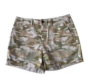 Pantaloncini mimetici Gap Light Desert 5 pollici cuciture interne con polsini Petite nuovi donna 8P - Foto 1 di 3