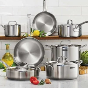 Tramontina 12-Piece Stainless Steel Cookware Set, Tri-Ply Clad, Pans, Dutch Oven - Picture 1 of 2