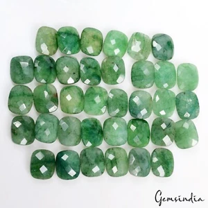 36 Pc Natural Green Emerald Cushion Checker Cut 12x10mm Calibrated Gemstones Lot - Picture 1 of 6