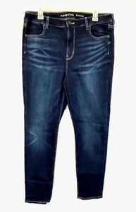 EUC American Eagle Super Stretch High Rise Jeggings Size 16 Short Drk Blue - Picture 1 of 7