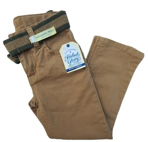 Faded Glory Boys School Pants Size 4 Khaki Adjustable Waist - Picture 1 of 8