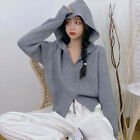 Womens Cardigan Jumpers Coat Hoodie Knitted Outwear Casual Zipper Korean Fashion