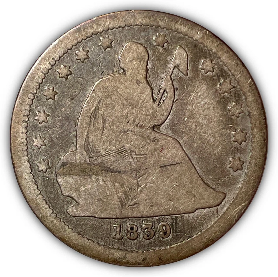 1839 Seated Liberty Quarter Good G Coin #5591 - Image 1 of 3