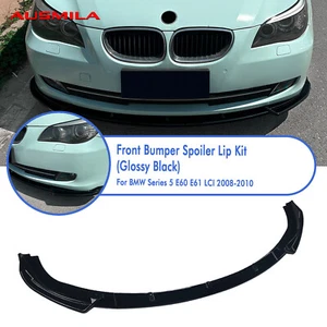 Front Bumper Spoiler Lip Body Kit For BMW 5 Series E60 E61 LCI 2008-2010 Black - Picture 1 of 10
