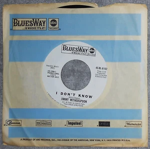 JIMMY WITHERSPOON, Just A Dream & I Don't Know, Promo 45 with orignal sleeve, NM - Picture 1 of 4