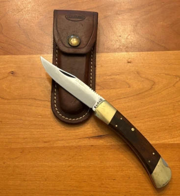 NAVAJA DE BOLSILLO PLEGABLE VINTAGE KA-BAR KABAR 1189 CON FUNDA DE CUERO Foto 1 de 4