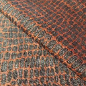 Orange Gray Upholstery Fabric | Textured Animal Print | 54" By The Yard - Picture 1 of 8