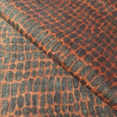 Orange Gray Upholstery Fabric | Textured Animal Print | 54" By The Yard - Image 1 of 4