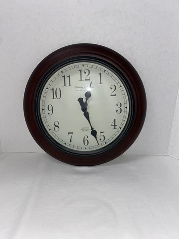 Wall Clock Port Hole by Sterling 7 Noble Mgf No 9 Cherry Wood Color Cover