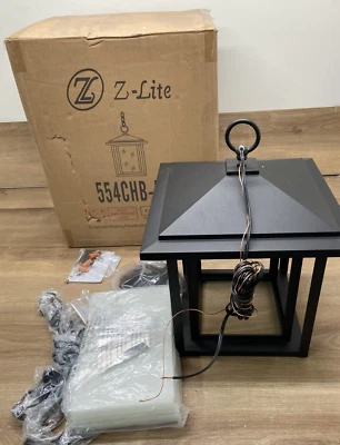 Z-Lite 554CHB-BK Aspen -1 Luz Exterior Cadena Montaje/Colgante Exterior Foto 1 de 4