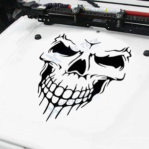 22" Black Skull Hood Decal Vinyl Graphic Pre-Cut Sticker for Tailgate Car Hood - Picture 1 of 6