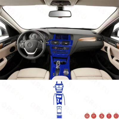 30X Blue Carbon Fiber Center Console Cover For BMW X3 F25 X4 F26 2011-2017 TypeB - Image 1 of 4