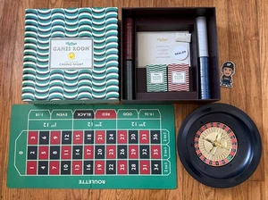 VTG RIDLEY'S GAME ROOM CASINO NIGHT ROULETTE POKER CHIPS SET GAME CARDS VEGAS - Picture 1 of 8