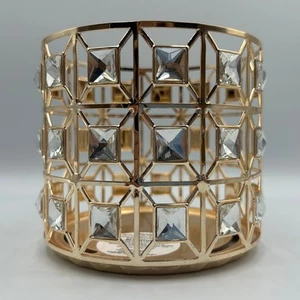Bath & Body Works Gold Wired Gems Decorative Glam 3 Wick Candle Holder - Picture 1 of 4