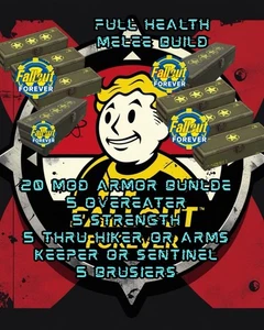 Fallout 76 PC: Paquete Armor Mod—PAQUETE COMPLETO DE CONSTRUCCIÓN CUERPO A CUERPO DE SALUD - Imagen 1 de 1