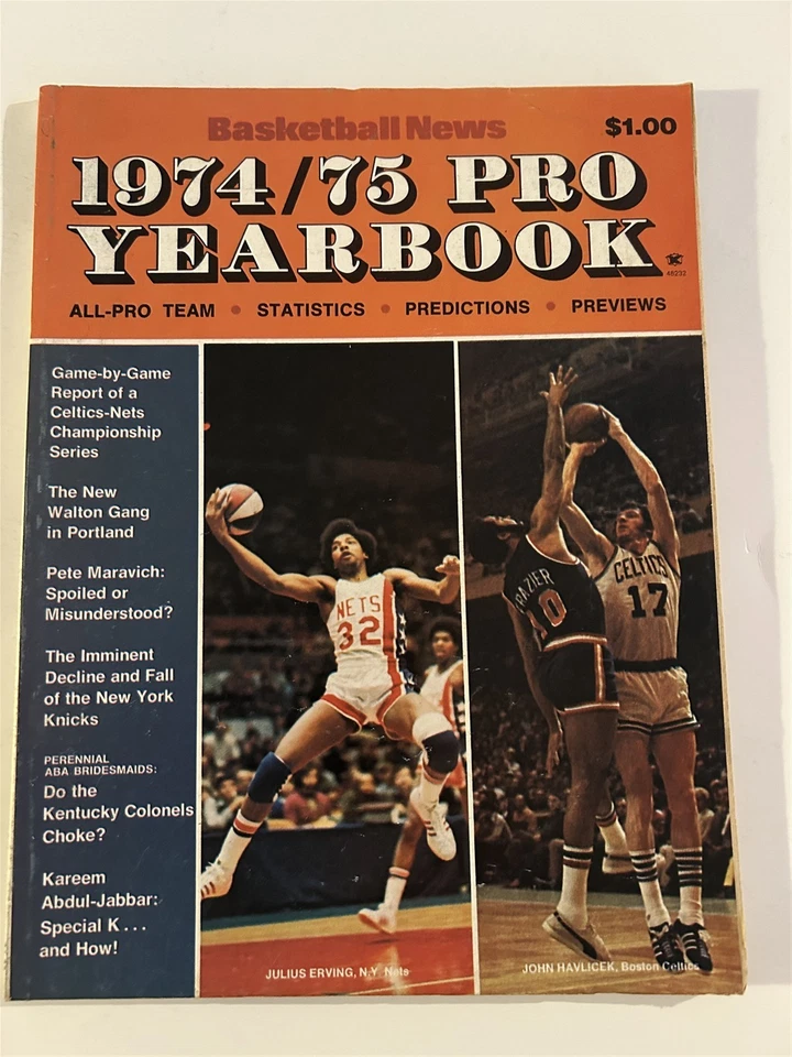 1974 75 Pro Basketball ABA NBA New York Nets JULIUS ERVING Dr J Celtics HAVLICEK - Image 1 of 2
