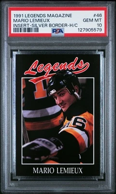 Inserto de revista Legends 1991 #46 Mario Lemieux corte a mano - PSA 10 GEMA COMO NUEVO Foto 1 de 2