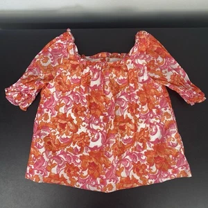 Janie and Jack Mädchen Paisley Frühling Top Gr. 4 rosa orange Blumenmuster Baumwolle - Bild 1 von 6