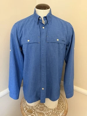 Orvis Blue Vented Fishing Shirt Long Sleeve Medium - Image 1 of 4
