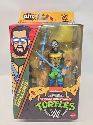Figura de acción Seth Freakin' Rollins como Leonardo, WWE ELITE X TMNT nueva sellada Foto 1 de 4