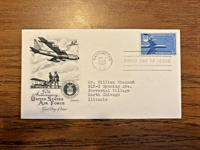 1957 6c 50th Anniversary of US Air Force Airmail Artmaster First Day Cover #C49 - Image 1 of 2