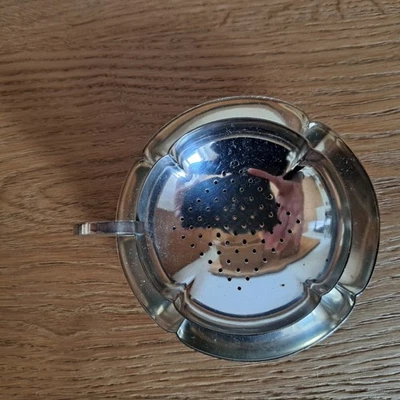 Antik Teesieb vierblättrig KRUPP BERNDORF 2-teilig versilbert  - Bild 1 von 4