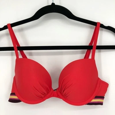 Aerie Womens Bra Size 34B Red Stripe Band Underwire Padded - Image 1 of 4