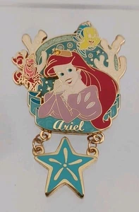 Disney Pin Prinzessin Ikonen Arielle die kleine Meerjungfrau 3D/ Stern Baumeln Kristall Krone - Bild 1 von 10