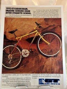 GT Karakoram 1992 Bicycle Ad - Picture 1 of 1