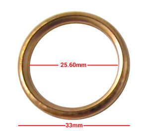Exhaust Gaskets Copper OD 33mm ID 25.60mm Thickness 4.00mm Per 10 743002