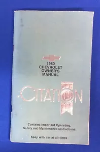 1980 Chevrolet Citation Owner’s Manual, Chevrolet Motor Division, paperback - Picture 1 of 4