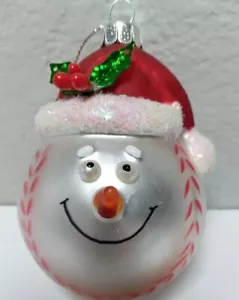 North Pole Trading Co. Baseball trägt Nikolausmütze Weihnachtsschmuck - Bild 1 von 7