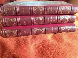 Eugene Sue 3 vols La Vigie de Koat Ven Plick et Plock 1841 1842 Gosselin Leather - Picture 1 of 12