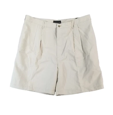 Croft & Barrow Pantalones Cortos Hombre 42x8 Beige Ligero Plisado Delantero Nuevo Defectuoso Foto 1 de 4