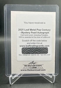 2025 Leaf Metal Pop Century Mystery Pearl Redemption Auto Autograph - Picture 1 of 1