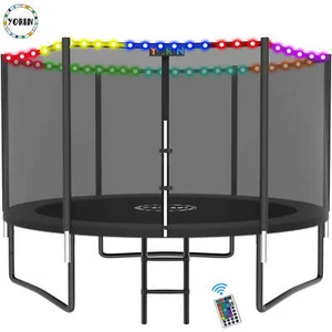 8 FT 10FT 12FT 14FT Trampoline for Adults 2-3 Kids with Enclosure Net 800LBS - Picture 1 of 8