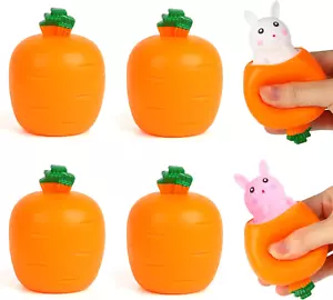 Squishy Easter Bunny Stress Bubbles Squeeze Toys, 4 Pack Stress Relief Toys to R - Picture 1 of 12