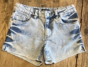 Hudson Größe 12 Mädchen mittelhoher Bund roher Saum Acid Washed Cutoff Denim Jeansshorts - Bild 1 von 5