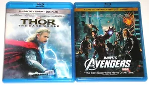 Marvel Action Blu-ray 3D Lot - Thor: The Dark World & The Avengers (USED) - Picture 1 of 1