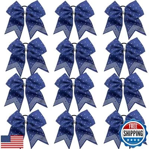 Hipcheer 12PCS 8" Rhinestones Large Cheer Hair Bows for Girls, Hand-made Gros - Picture 1 of 5