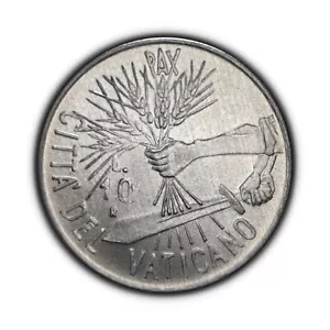 VATICAN CITY. 1984, 10 Lire - Pope JP2, Year of Peace, Harvest, Wheat Sword 21 - Picture 1 of 3