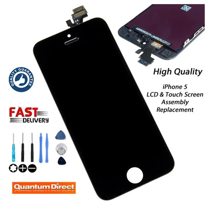 iPhone 5 Premium Quality Replacement Retina LCD & Digitiser Touch Screen  BLACK - Image 1 of 4