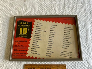 Vintage 1950’s Boston Mass Telephone Phone Booth Area Code Instructions Sign - Picture 1 of 7